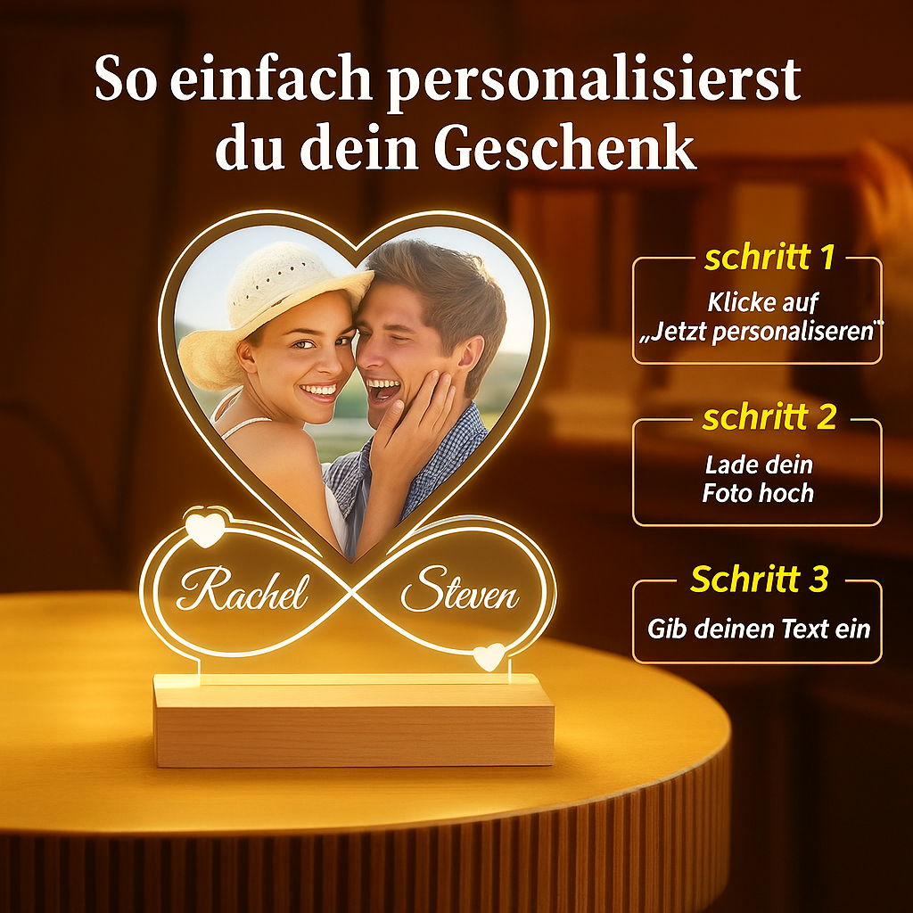 Personalisiertes Licht für zwei Herzen